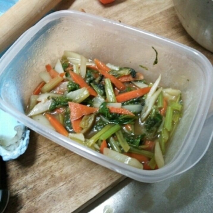 電子レンジで。野菜の皮の煮物